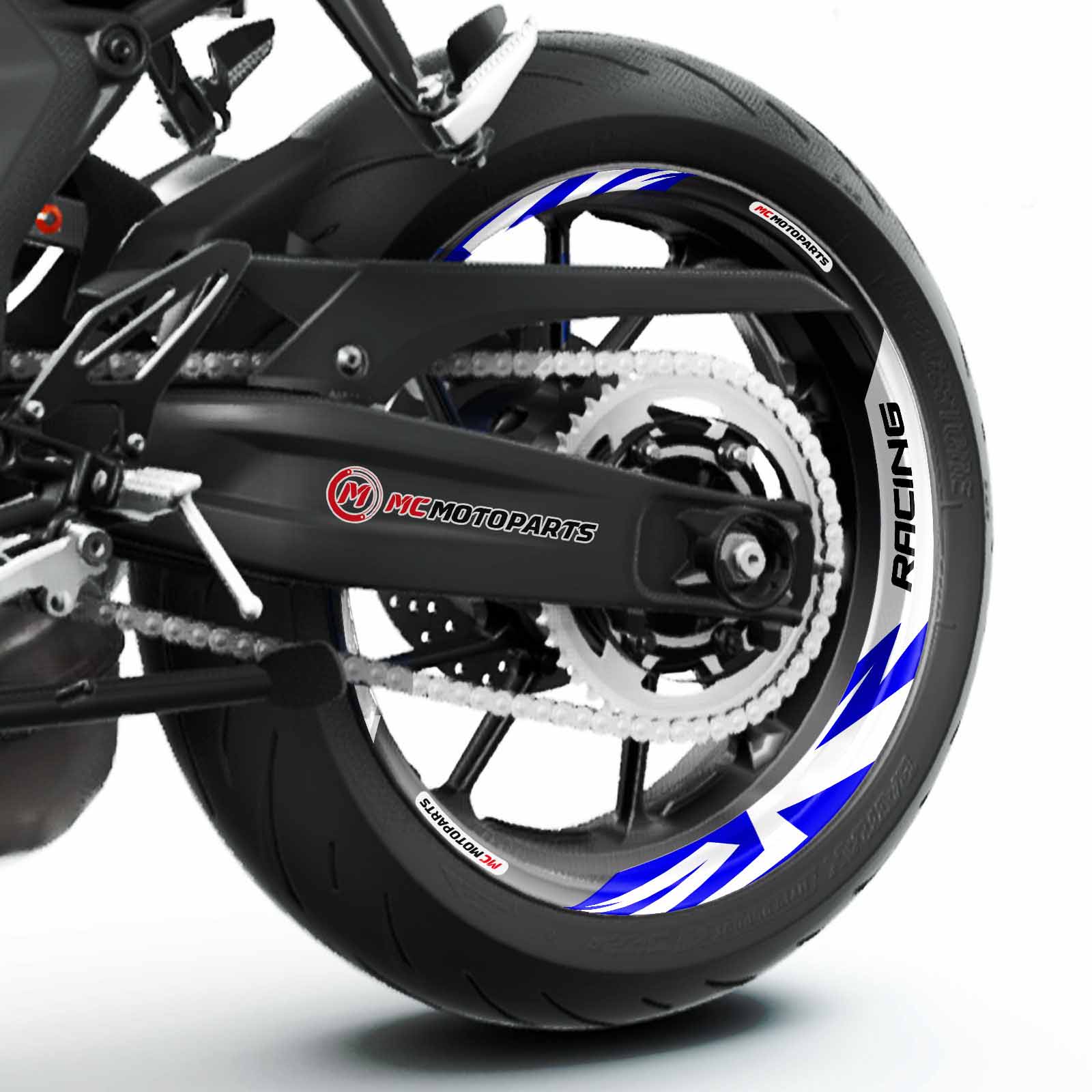 S09W Blue 2-PIECE Decals Wheel Stickers For Ninja ZX6R 16 17 18 19
