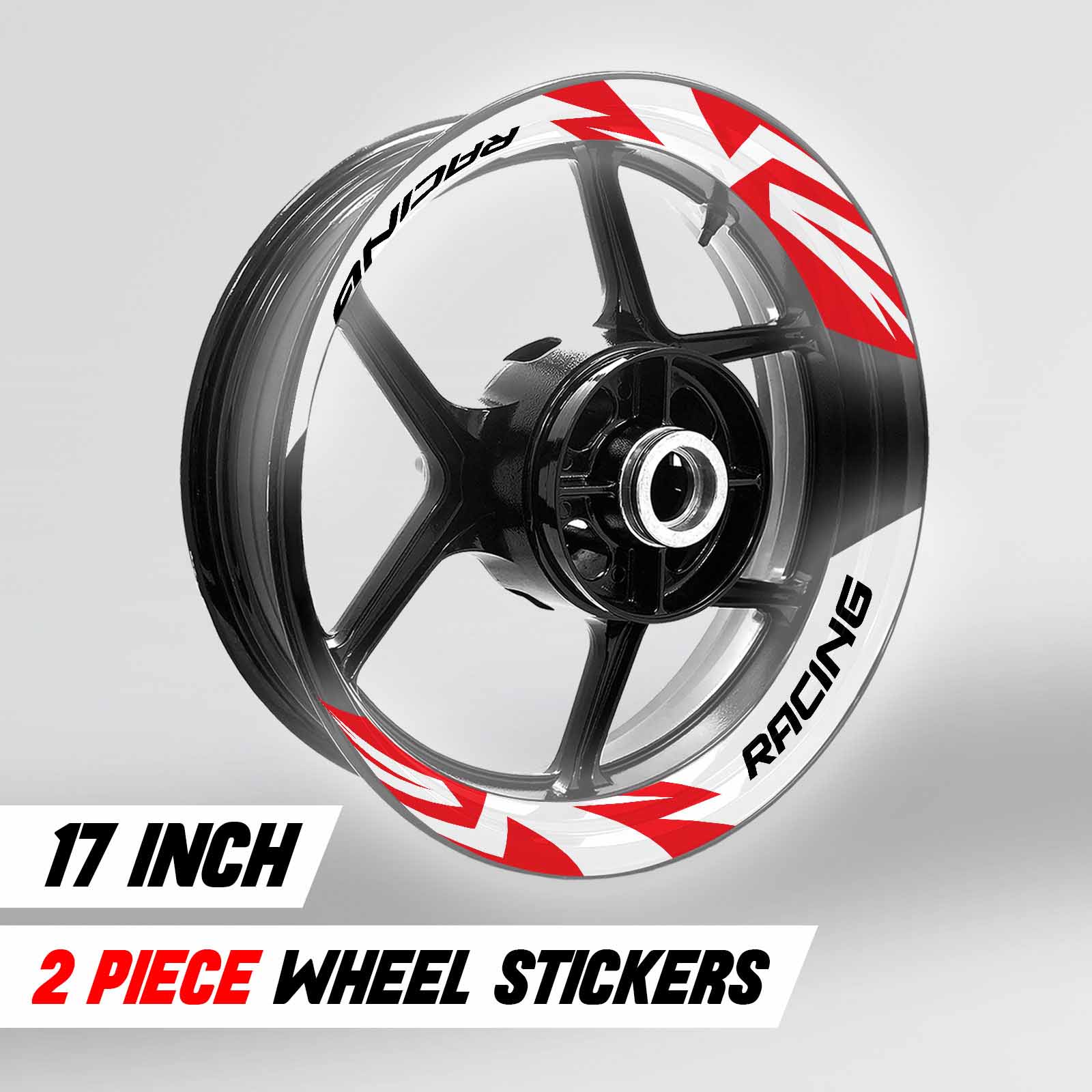 S09W Red 2-PIECE Wheel Stickers For Ninja 1000 SX 11 12 13 14 15
