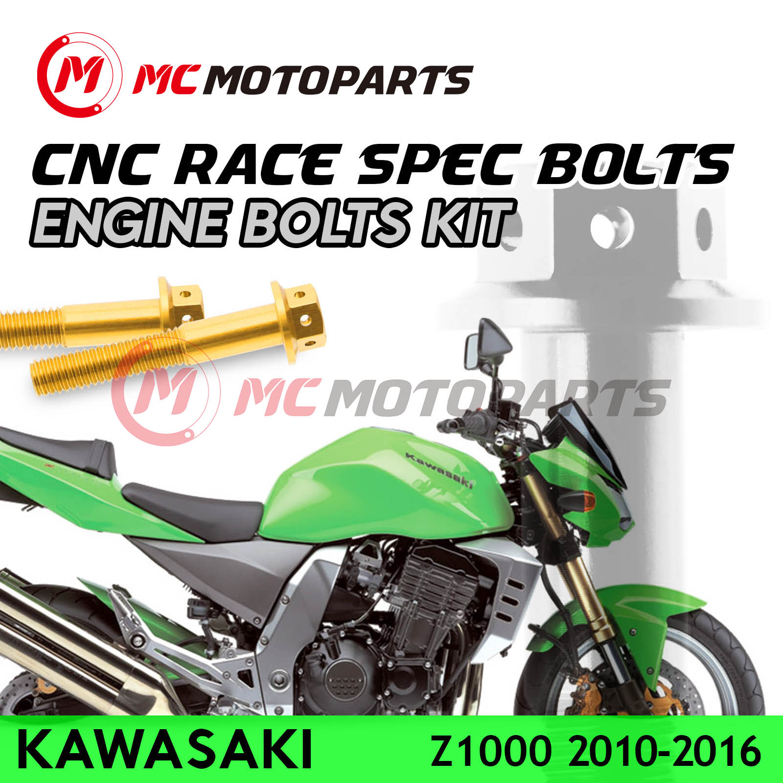 Coperchio Protezione Catena Lato Sinistro Per Kawasaki Z1000 2010-2017 - In Alluminio CNC Anodizzato Verde, Antifango E Antiurto