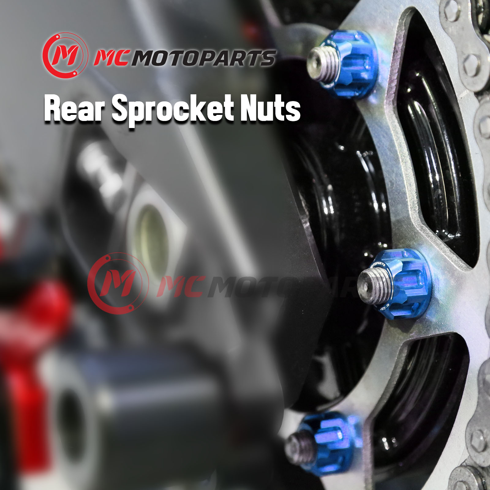 SPOKE6 Blue Rear Sprocket Nuts Kit For ZX14R ZX1400 Ninja 12-16 17