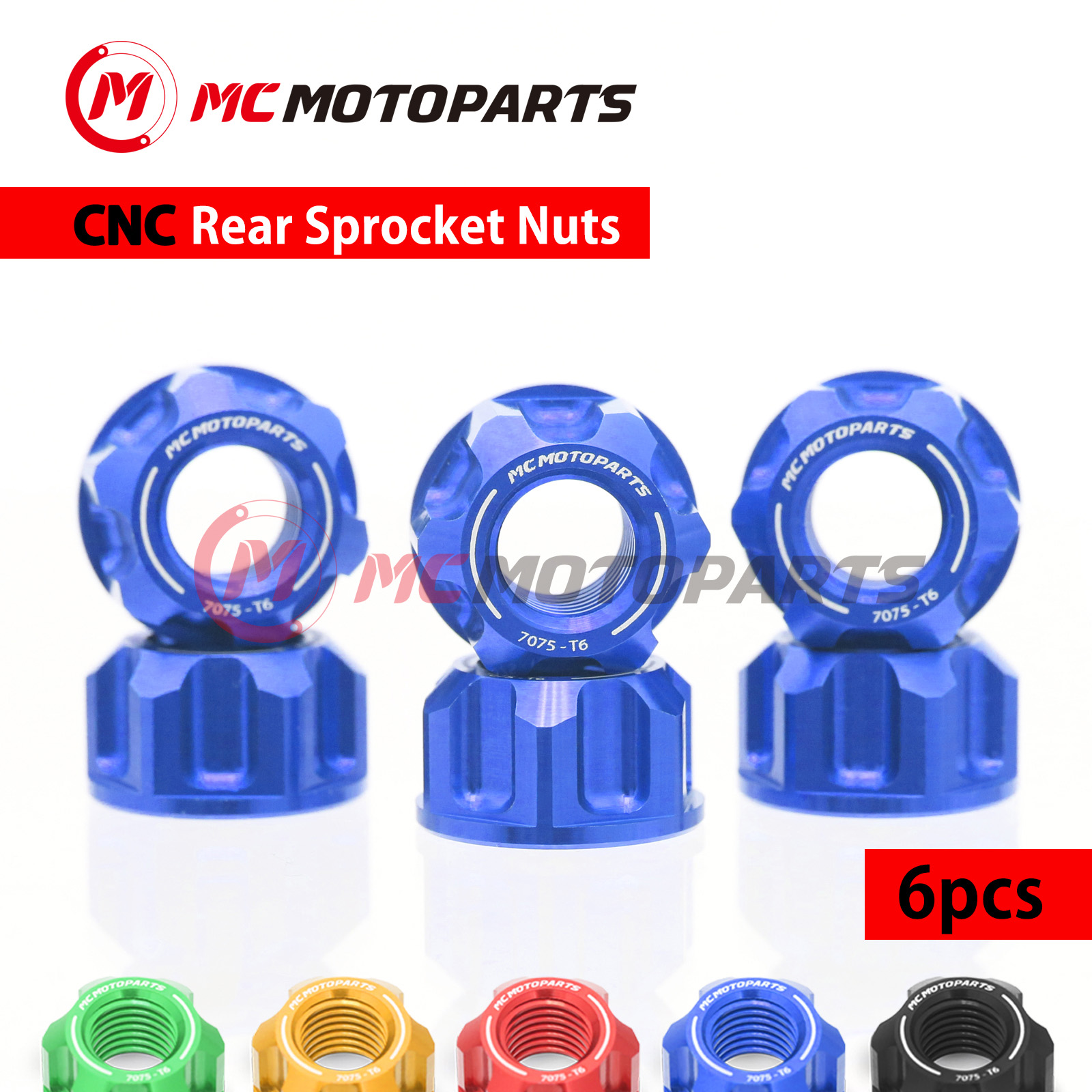 SPOKE6 Blue Rear Sprocket Nuts Kit For ZX-10R Ninja 08-11 12 13 14