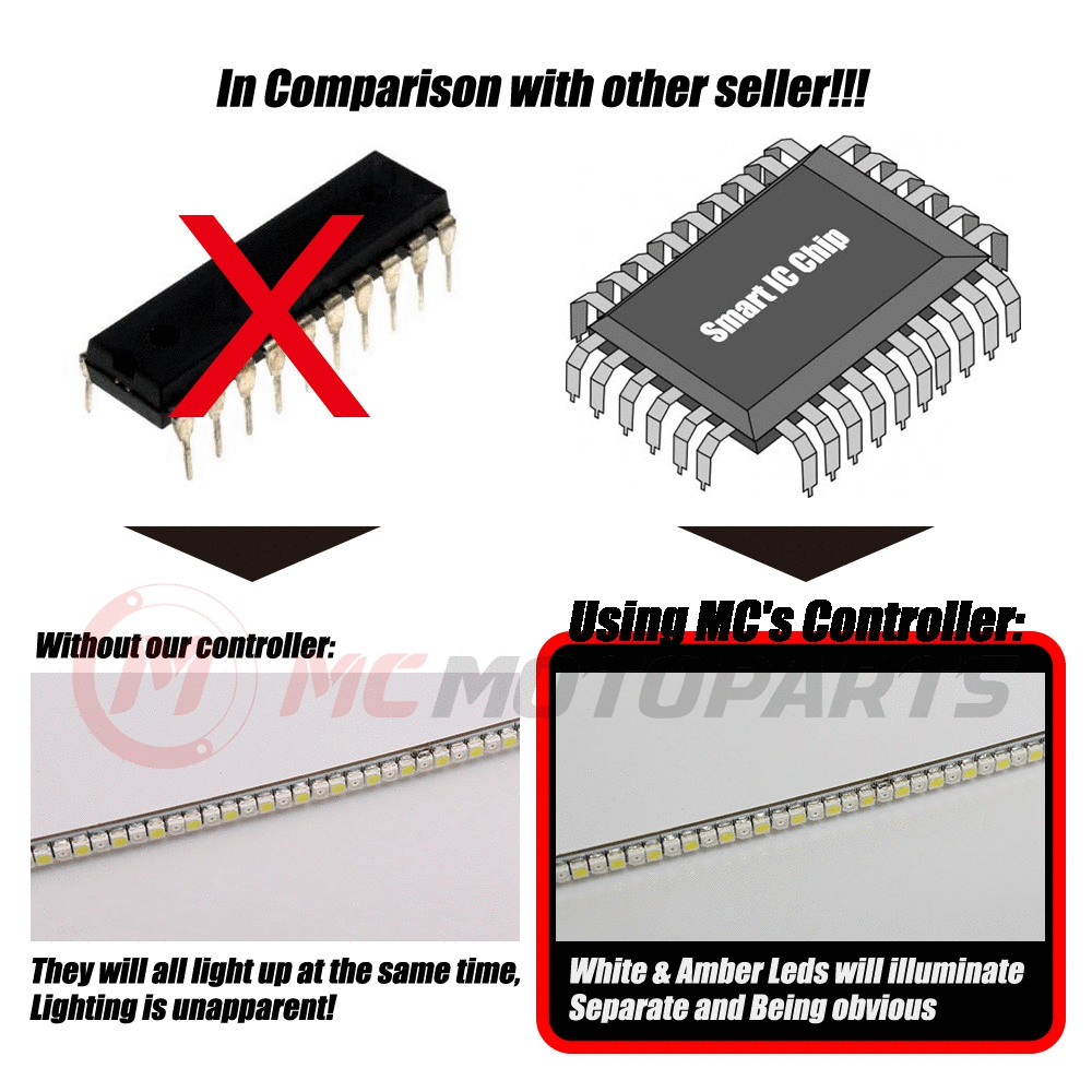 MC Motoparts bendable waterproof turn signal and brake light strip