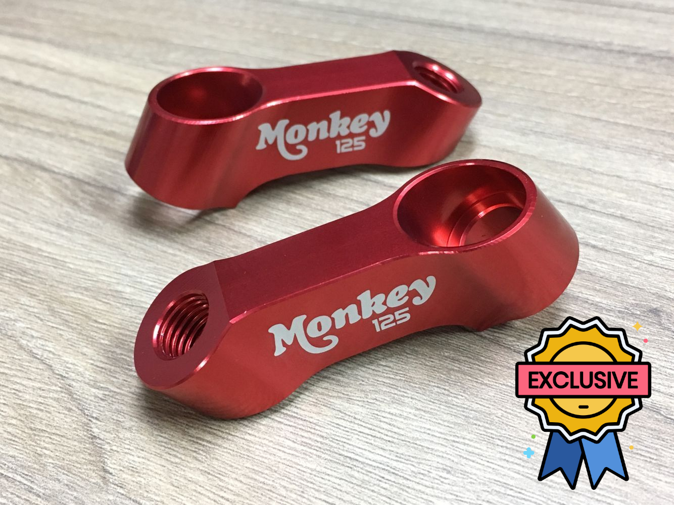 Extensions de rétroviseurs rouges Honda Monkey 125 Z125M